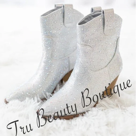 Ladies rhinestone cowboy booties - Picture 1 of 2